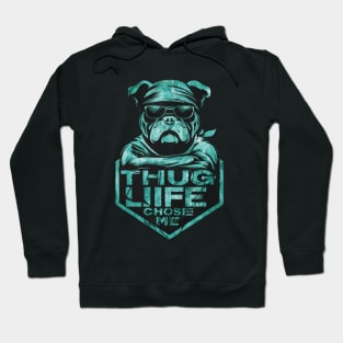 Bull dog with bandana thug life quote Hoodie